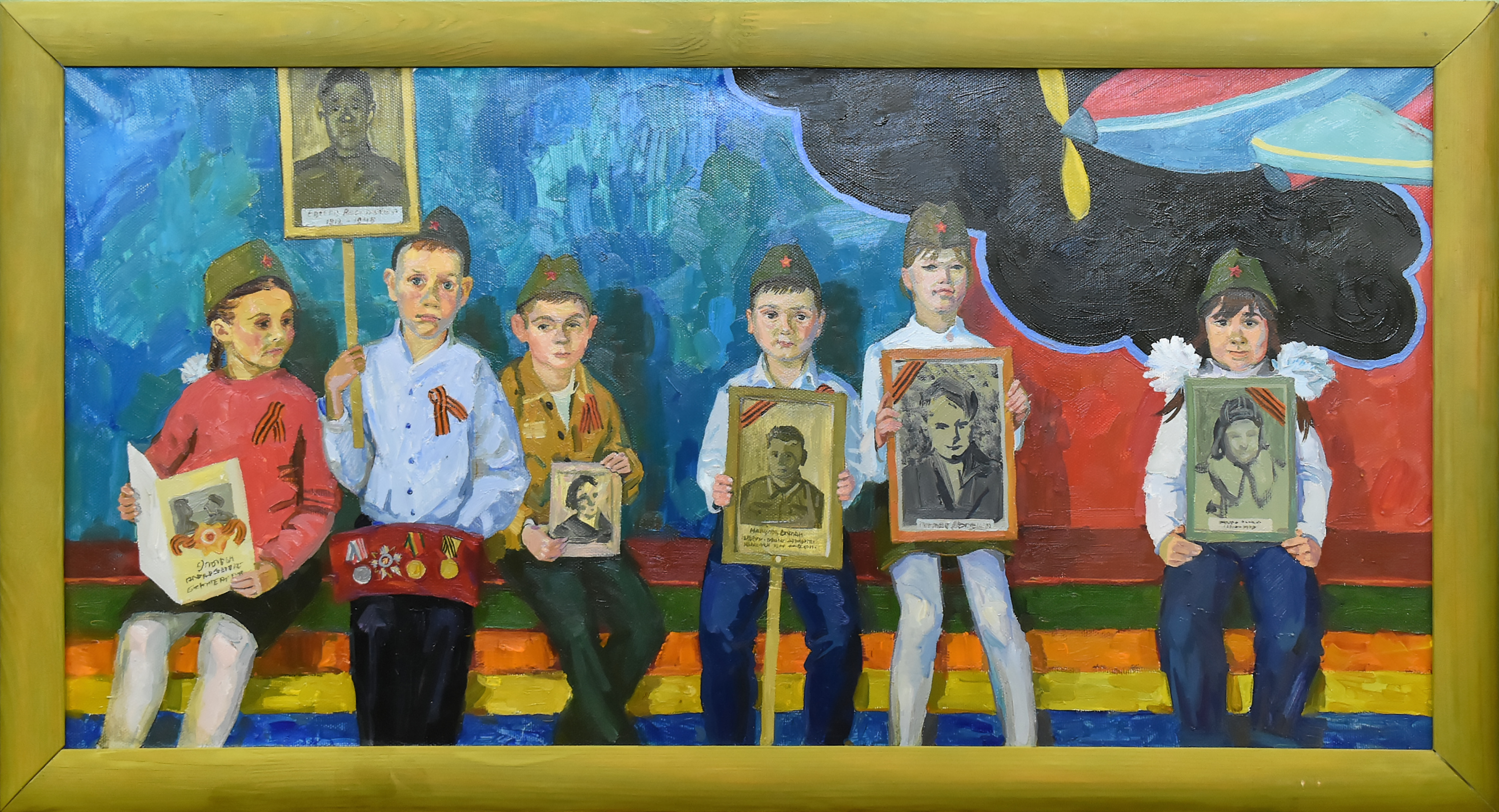 <p> Дипломант<br />
Ерёмина М.С.<br />
ГБУДО г.Москвы<br />
"Детская школа искусств №10"<br />
"Правнуки победителей"<br />
х/м<br />
45х80</p>